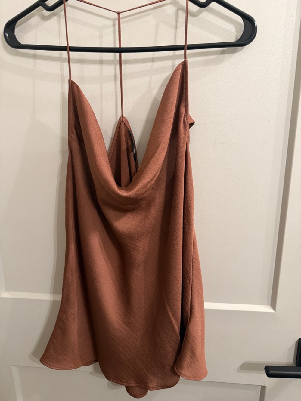 Express Rust-Tone Satin Cowl Camisole